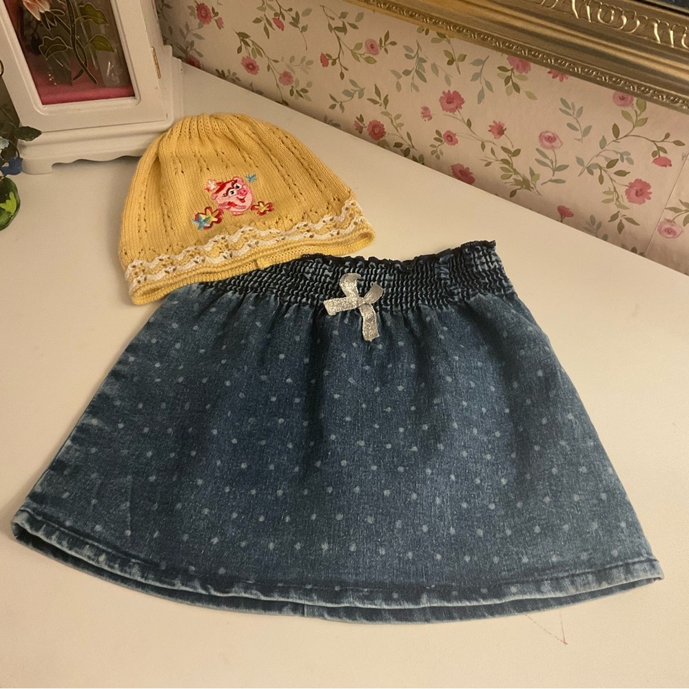 Girl’ Soft Skirt.   Baby Hat. 100% cotton